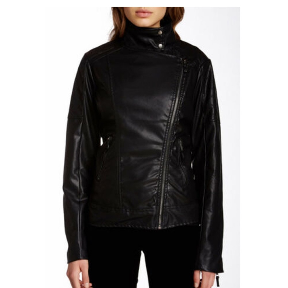 ❤️❤️ Tractr (Juniors Double Breasted Zipper Leather Jacket, sz M❤️❤️